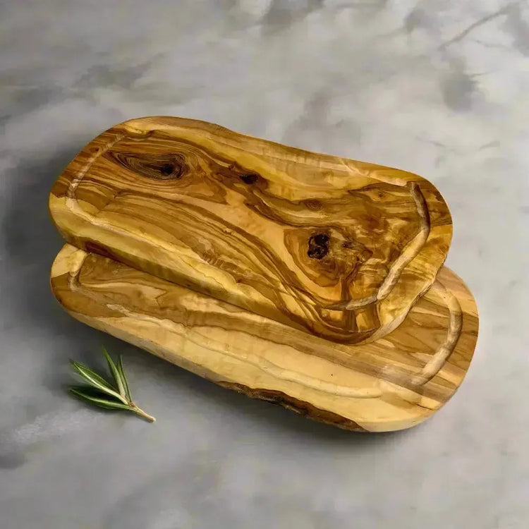 Olivenholz Schneidebretter mit Saftrille