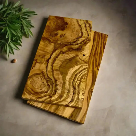 2er Set Olivenholz Schneidebretter rechteckig 30 cm