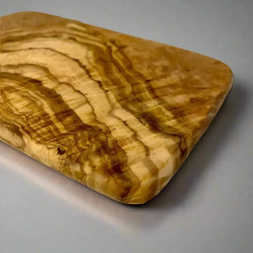 4er Set Olivenholz Frühstücksbrettchen rechteckig (abgerundet) 22 cm