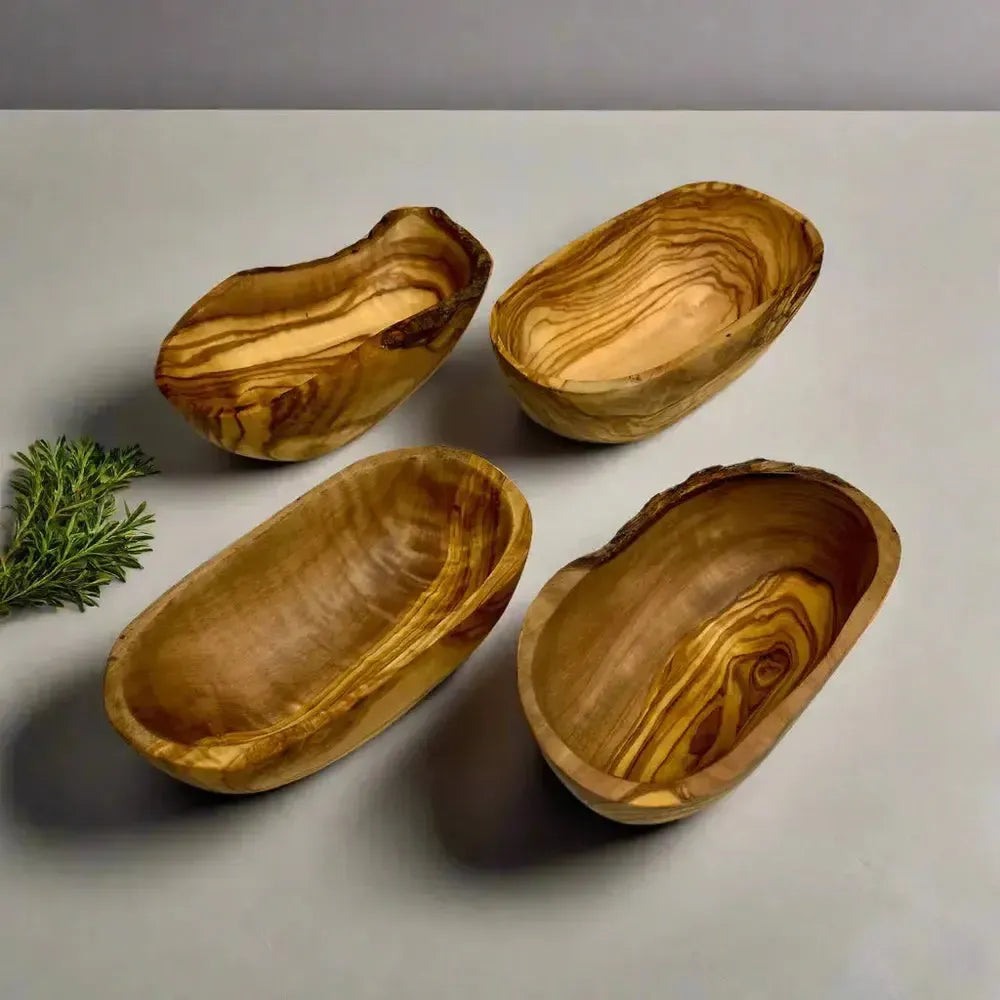 4er Set Olivenholz Tapas Schalen oval