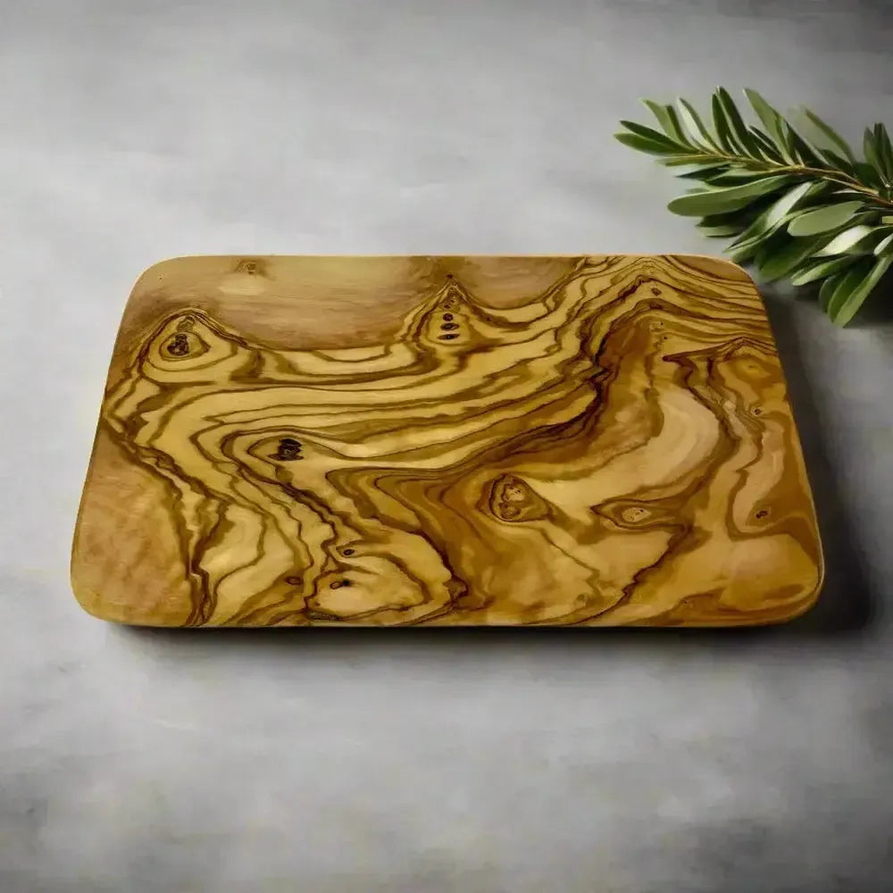 Olivenholz Frühstücksbrettchen rechteckig (abgerundet) 22 cm