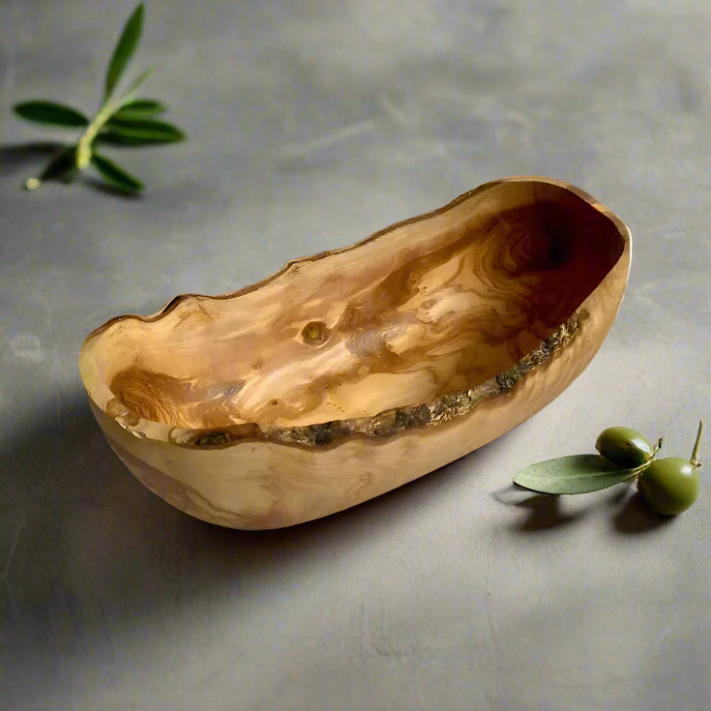 Olivenholz Obstschale oval