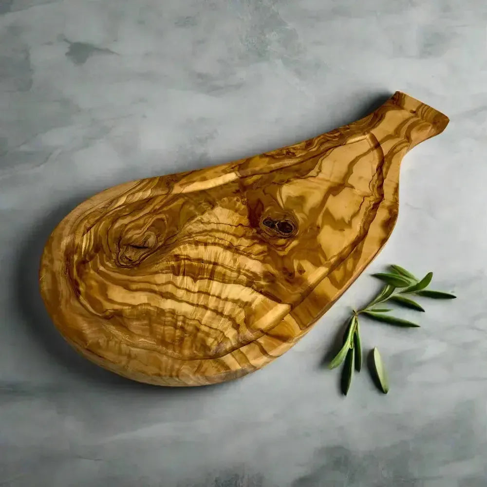 Olivenholz Schneidebrett mit Saftrille & Griff