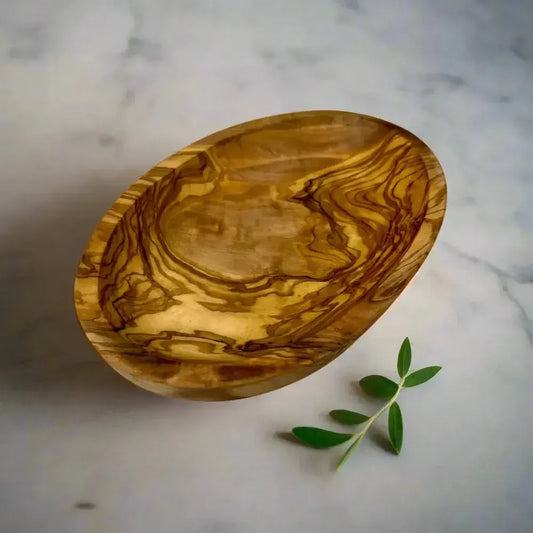 Olivenholz Tapas Schale oval flach
