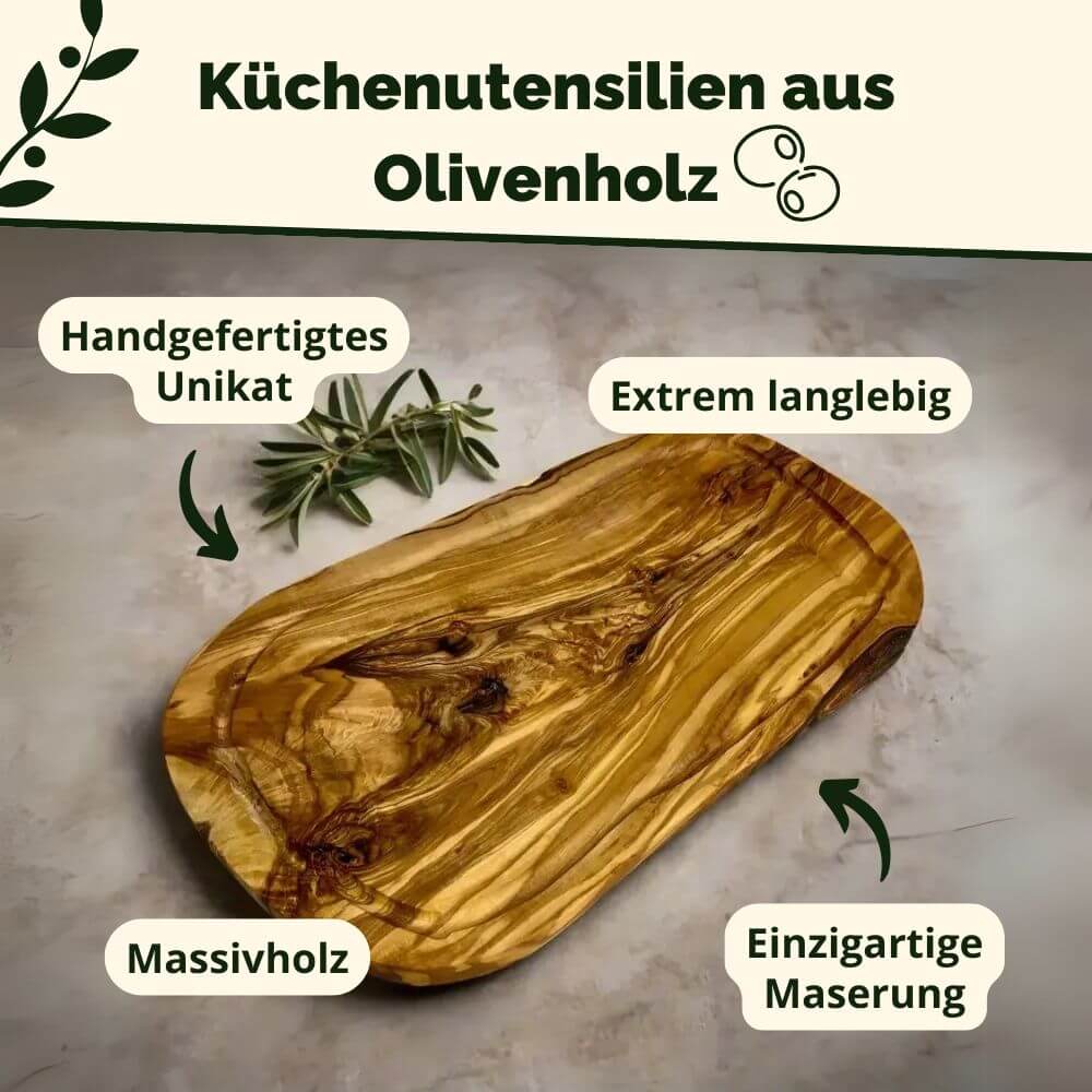 Olive wood breakfast board rectangular