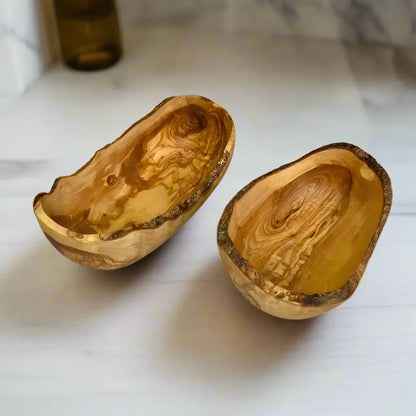 2er Set Olivenholz Obstschalen oval