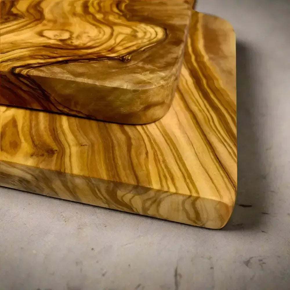 Olivenholz Schneidebrett rechteckig mit Griff