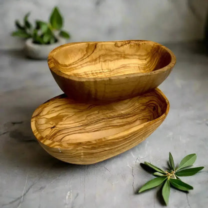 2er Set Olivenholz Tapas Schalen oval