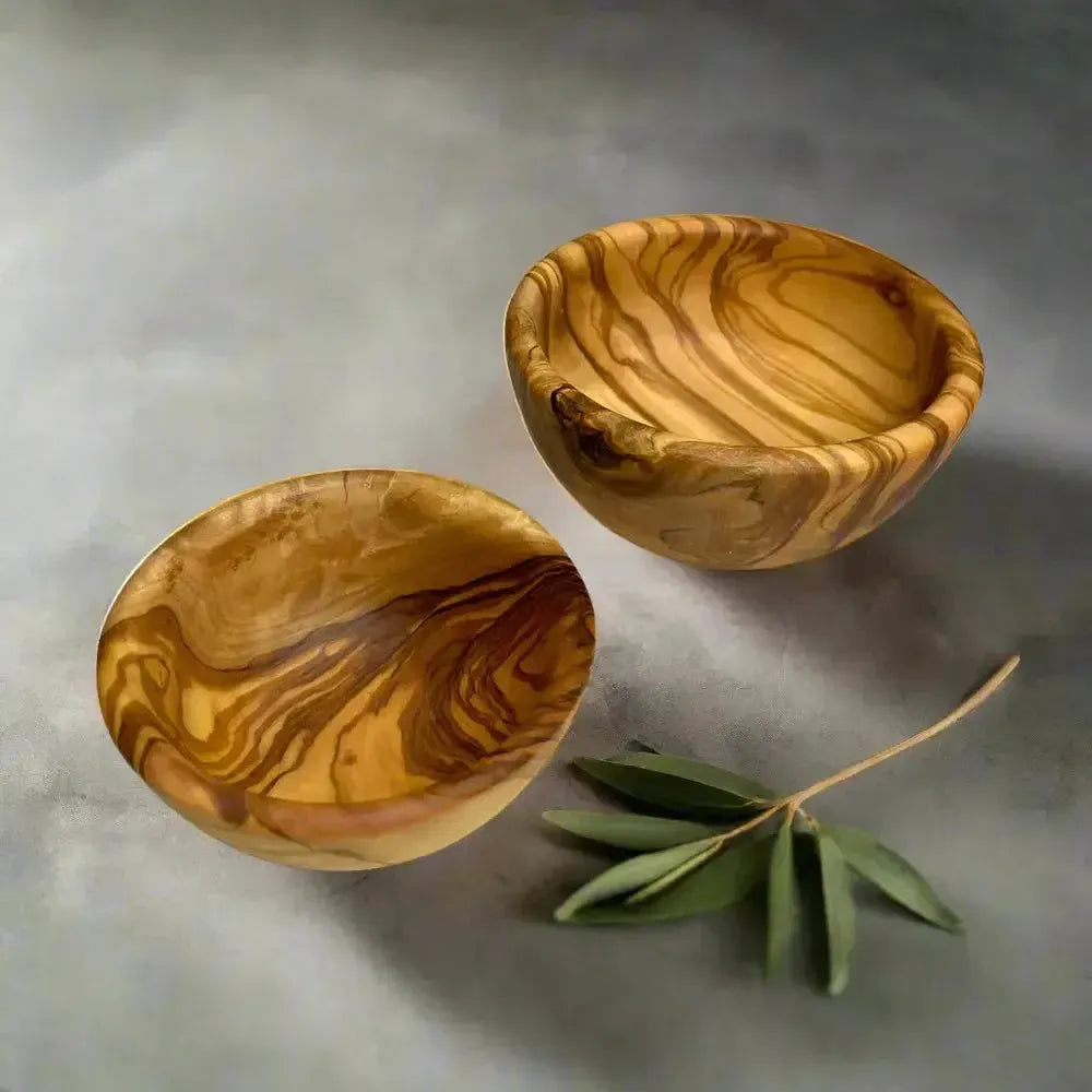 2er Set Olivenholz Tapas Schalen rund