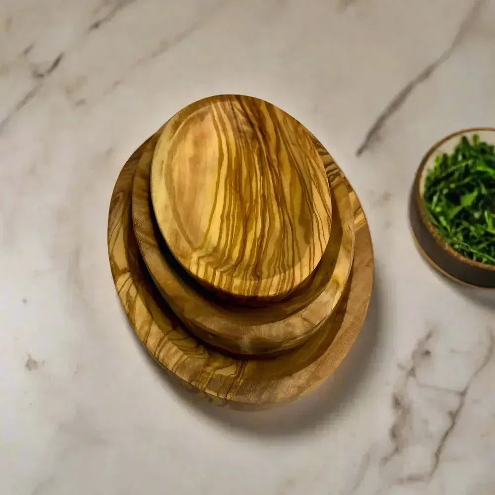 Olivenholz Tapas Schale oval flach