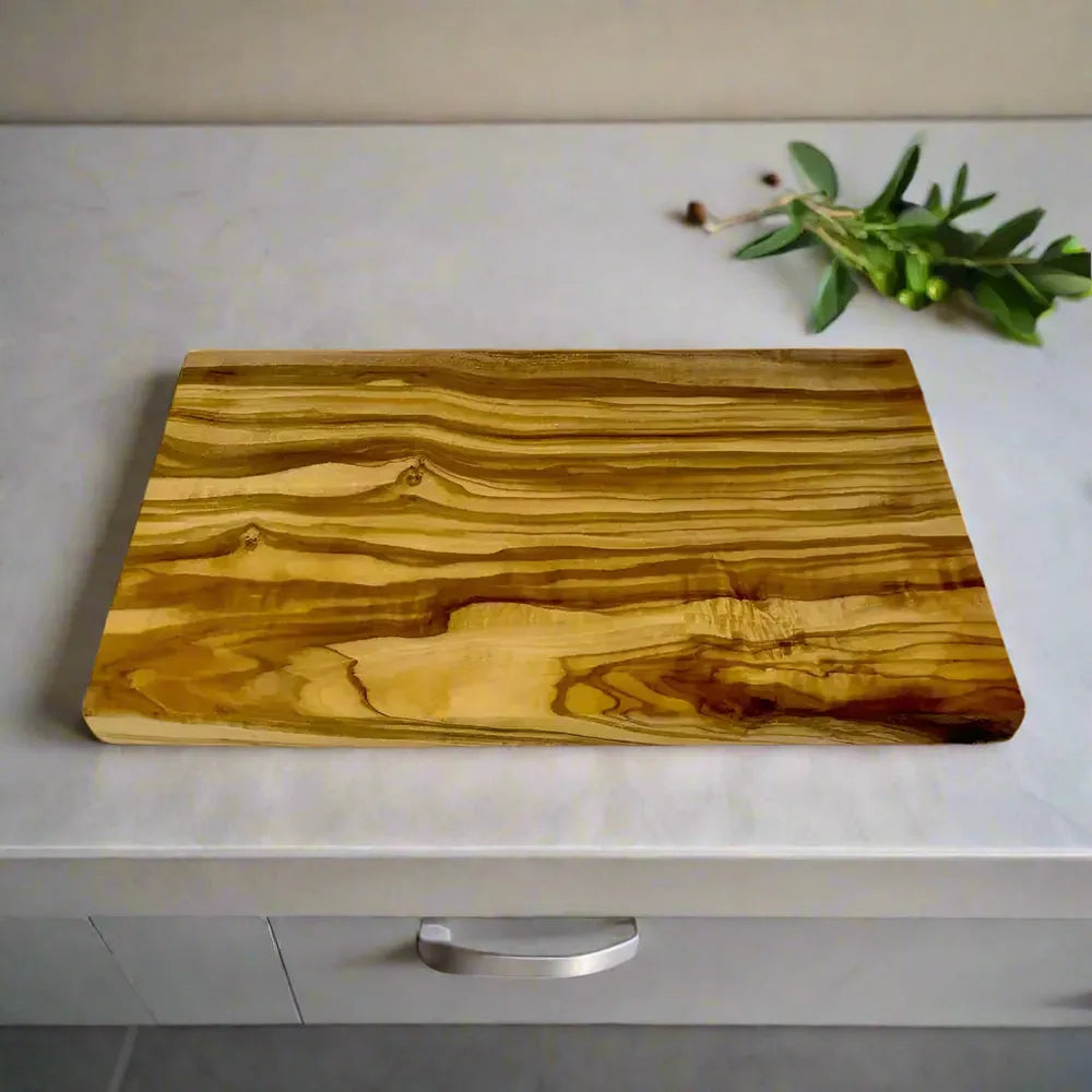 4er Set Olivenholz Frühstücksbrettchen rechteckig 25 cm