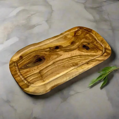 Olivenholz Schneidebrett mit Saftrille