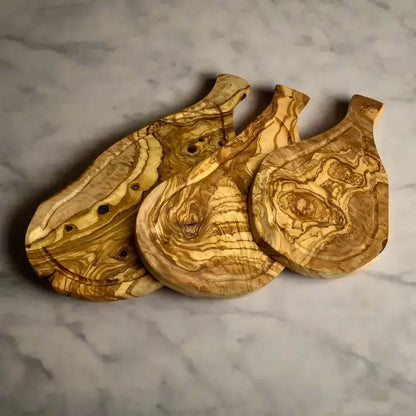 Olivenholz Schneidebrett mit Saftrille & Griff