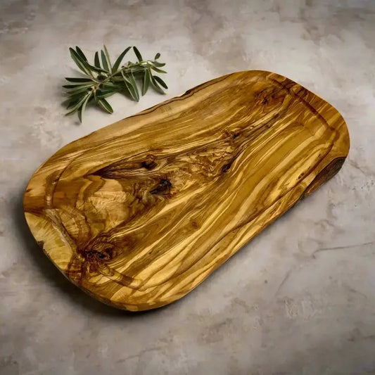 Olivenholz Schneidebrett mit Saftrille