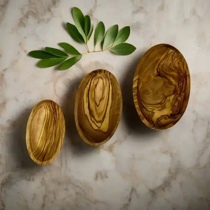 Olivenholz Tapas Schale oval flach