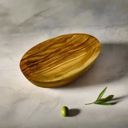 Olivenholz Tapas Schale oval flach